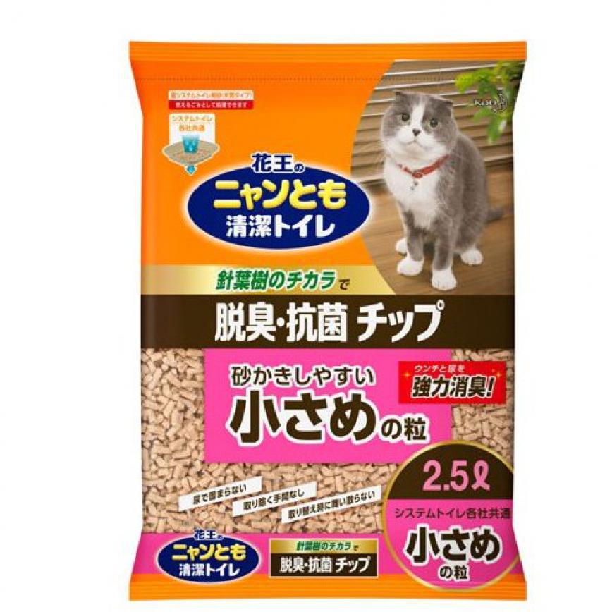 日本花王脫臭抗菌小粒 木貓砂 2.5L (粉紅)