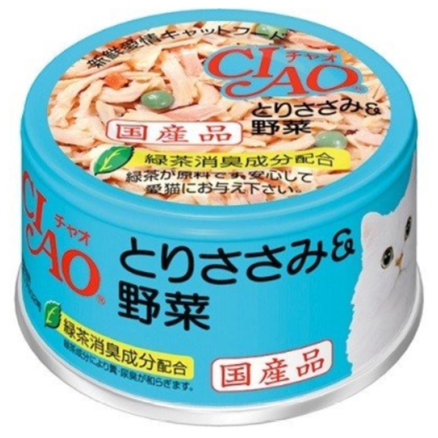 CIAO 貓罐頭 吞拿魚雞肉及蔬菜 85g (淺藍) (C-11) 圖 1