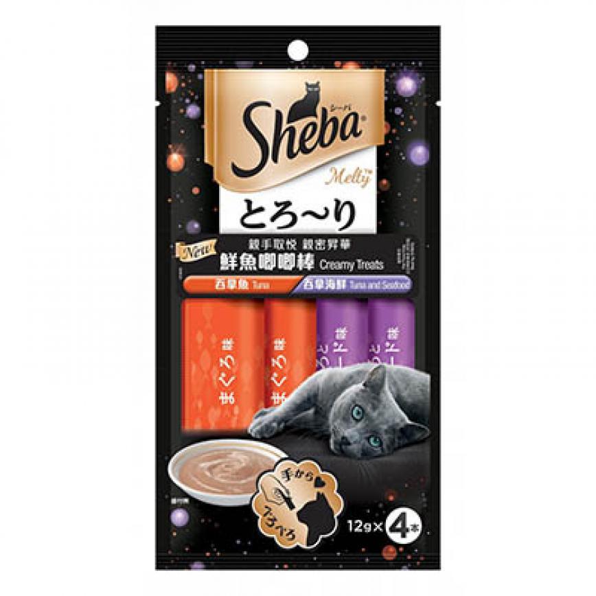 日本Sheba 貓肉泥 吞拿魚拼吞拿海鮮 12g 4本入 (10193722)