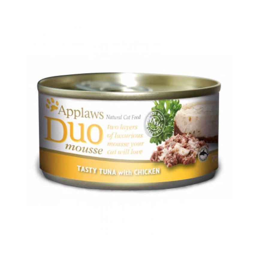 Applaws 貓罐頭 雙層慕絲系列 紅肉吞拿魚&雞胸 Duo Mousse Tasty Tuna with Chicken 70g