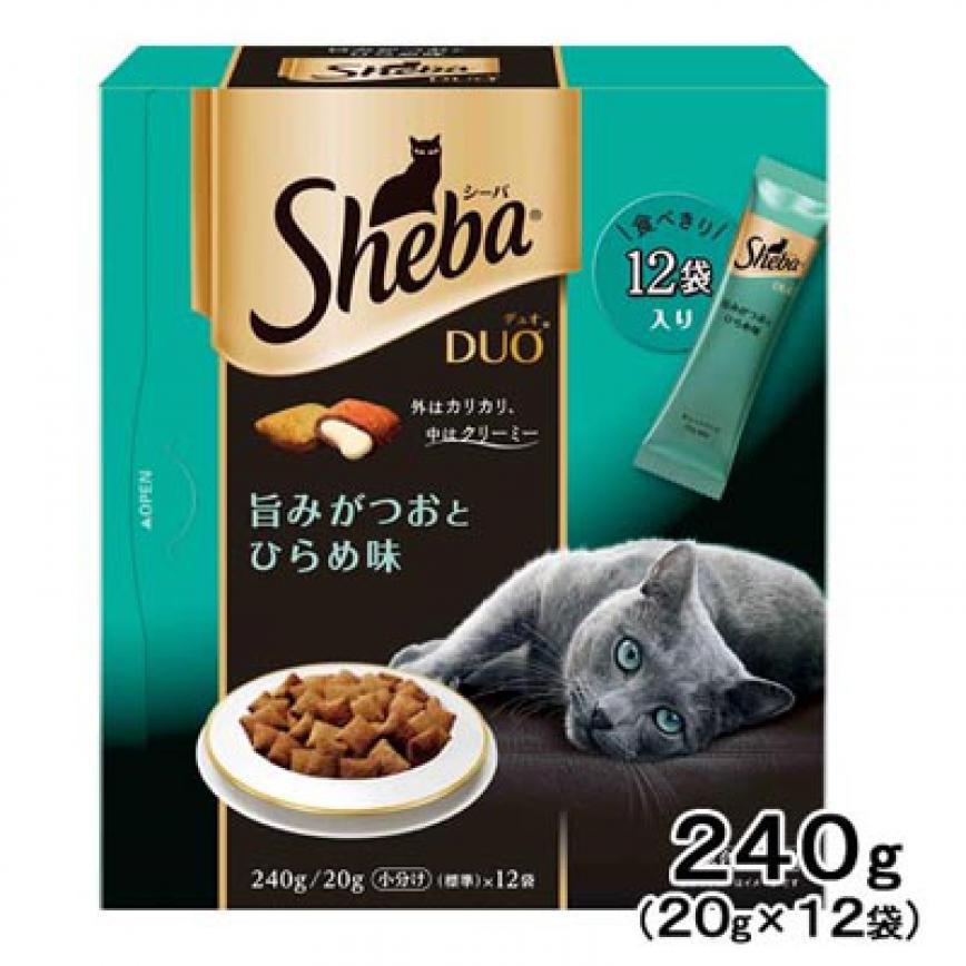 日本Sheba Duo 夾心餡餅貓咪乾糧 Flatfiah & Bonito 鱈魚及鰹魚 240g (藍綠) (SDU-20) (停售)