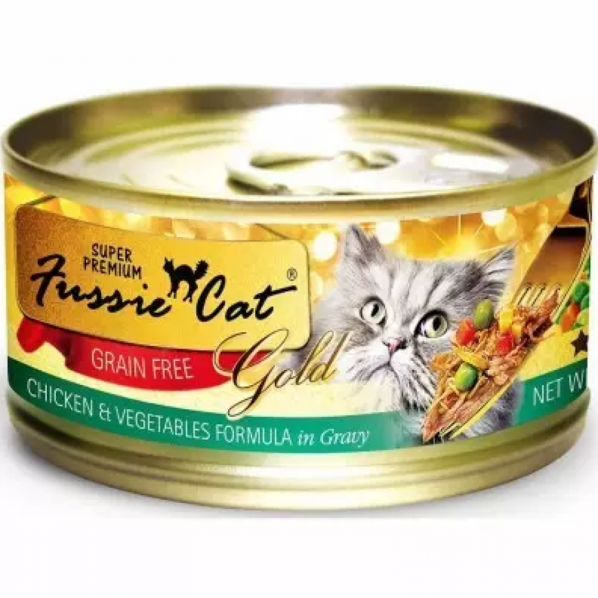 Fussie Cat 貓罐頭 金鑽 雞肉蔬菜+肉汁 Chicken, Vegetables in Gravy 80g (FU-CVC)