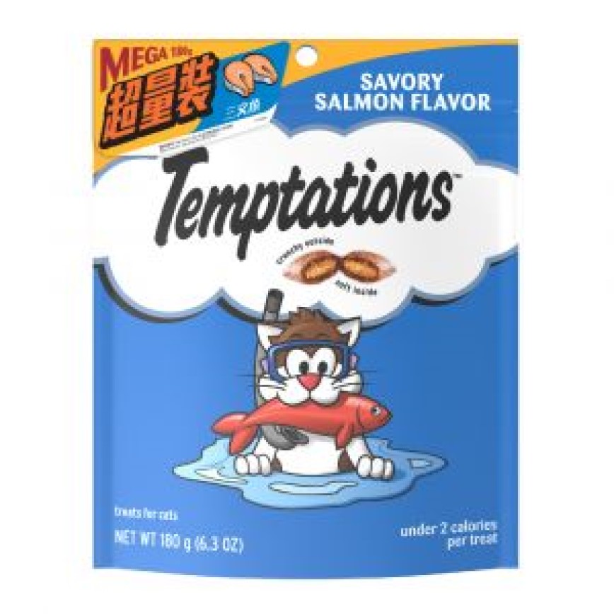 Temptations 防牙石貓零食 三文魚 160g (藍) (10162829) (新包裝) (TBS) 圖 1