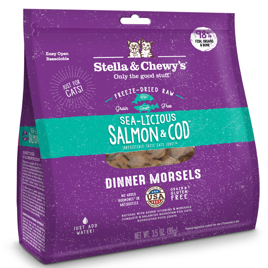 Stella & Chewy's 貓糧 Dinner Morsels 凍乾生肉主食糧 三文魚及鱈魚配方 8oz (SC044-A)