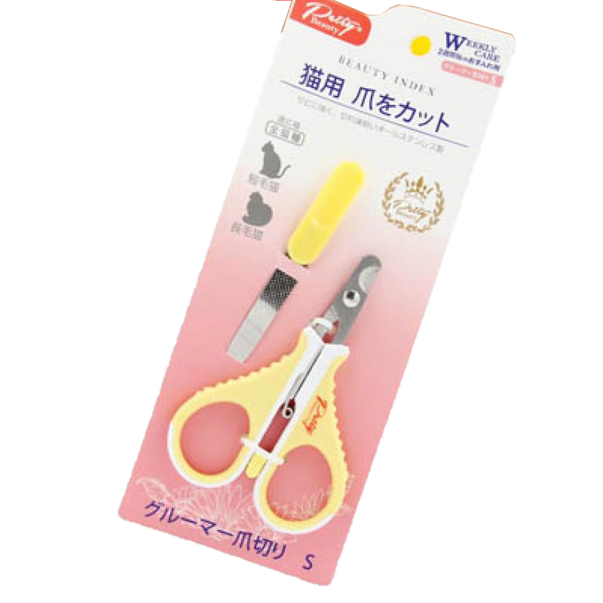 Petiy Beauty 用具嚴選 剪刀型指甲鉗連銼刀套裝 貓貓專用 (Y91127) 圖 1