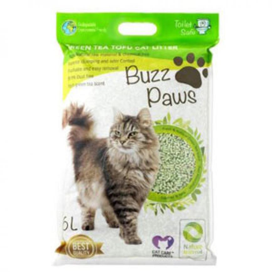 Buzz Paws 綠茶花香味 豆腐貓砂 6L (破損品)