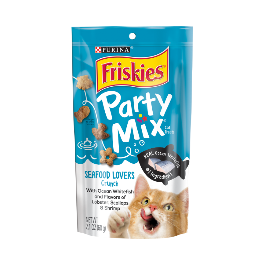 Friskies喜躍 Party Mix Crunch 貓零食 貓脆餅 海鮮(白魚+龍蝦+扇貝+蝦) 6oz (NE12363233)