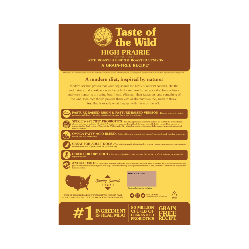 Taste of the Wild 無穀物烤野牛+烤鹿肉配方 (成犬糧 美國版) 28lb (90100103) 舊規格 圖 2