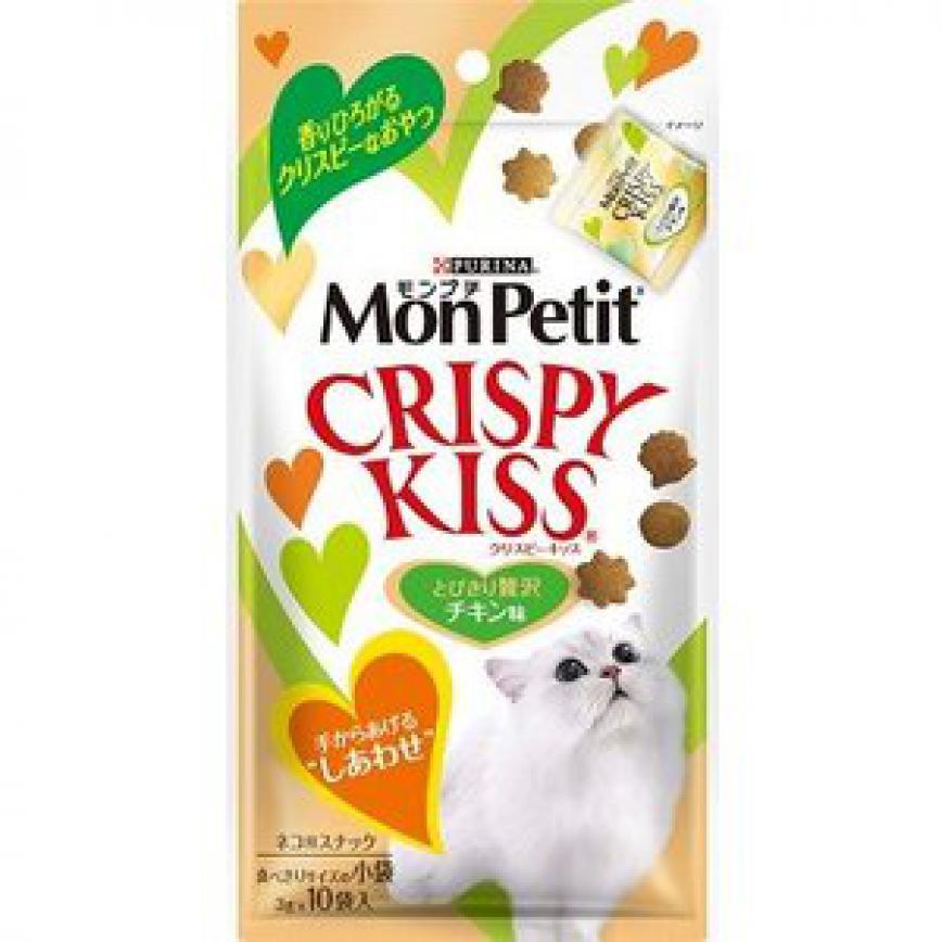 日本MonPetit Crispy Kiss 貓零食 貓脆餅 高級雞肉味 30g (青)