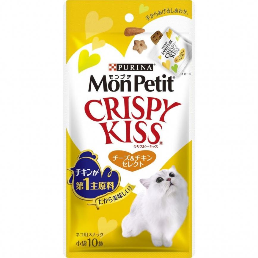 日本MonPetit Crispy Kiss 貓零食 貓脆餅 芝士&雞肉味 30g (黃)