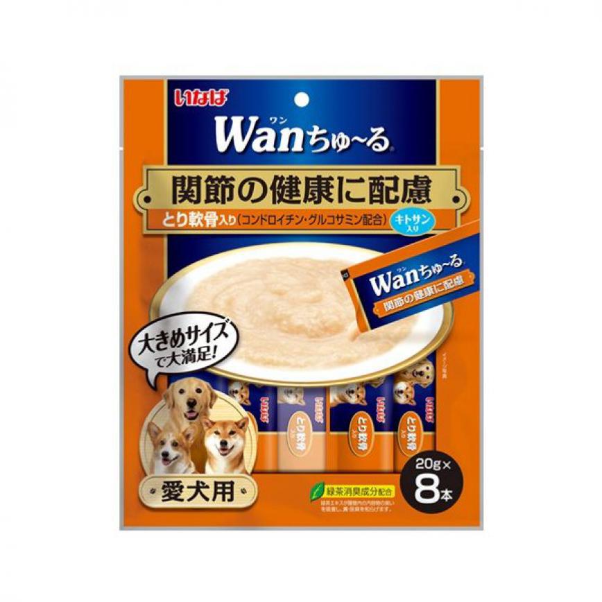 日本INABA狗狗肉泥餐包 關節健康配慮 雞肉及雞軟骨肉醬 160g (橙) (TDS-11) (停售)