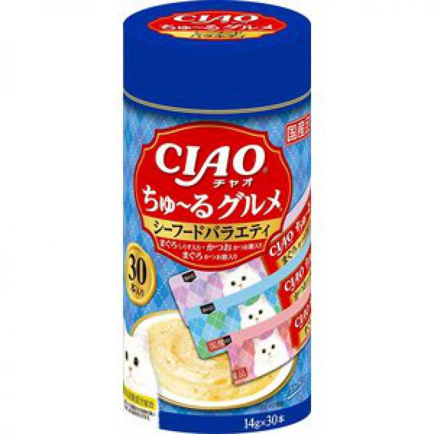 CIAO 肉泥 貓零食 混合海鮮肉醬 14g 30本罐裝 圖 1