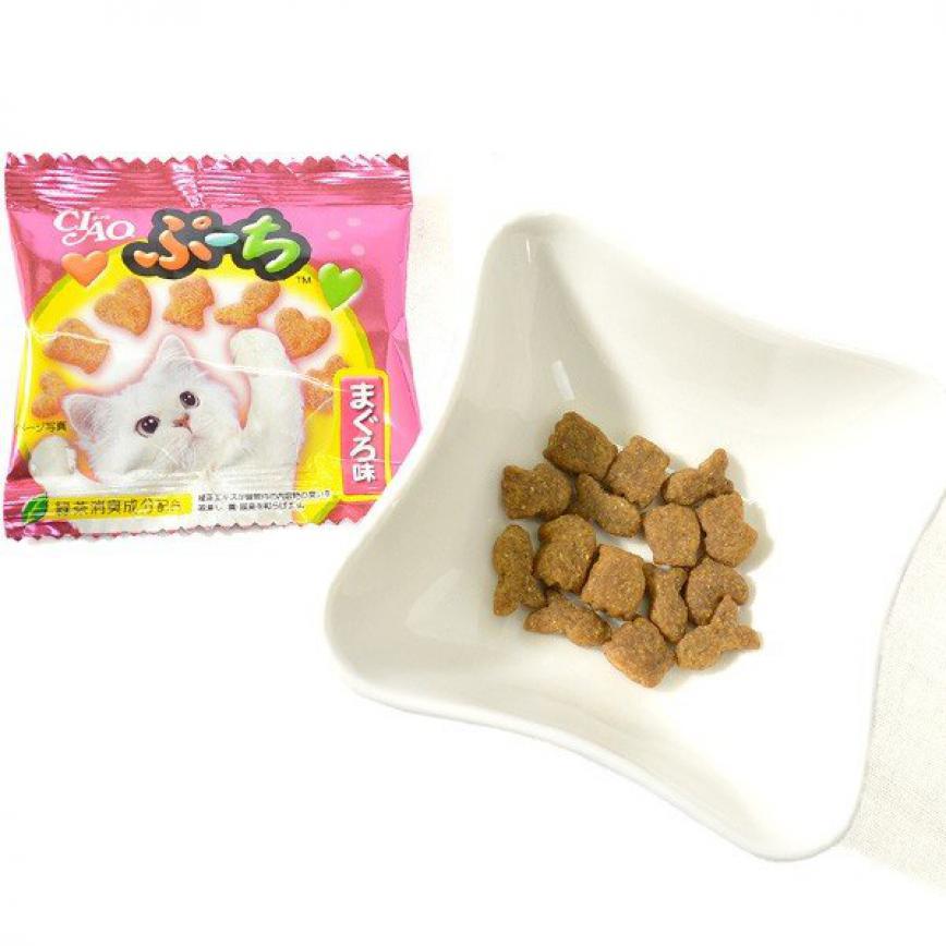 CIAO 貓零食 日本磨牙潔齒貓脆餅 金槍魚味 5g 8包入 (粉紅) 圖 2