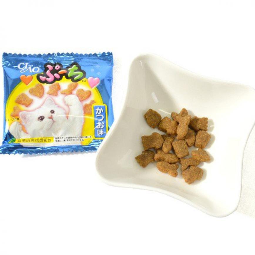 CIAO 貓零食 日本磨牙潔齒貓脆餅 鰹魚味 5g 8包入 (藍) 圖 2