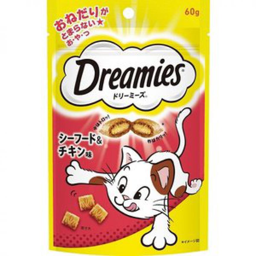 日本Dreamies 護齒夾心酥 海鮮及雞肉味 60g (紅) 圖 1
