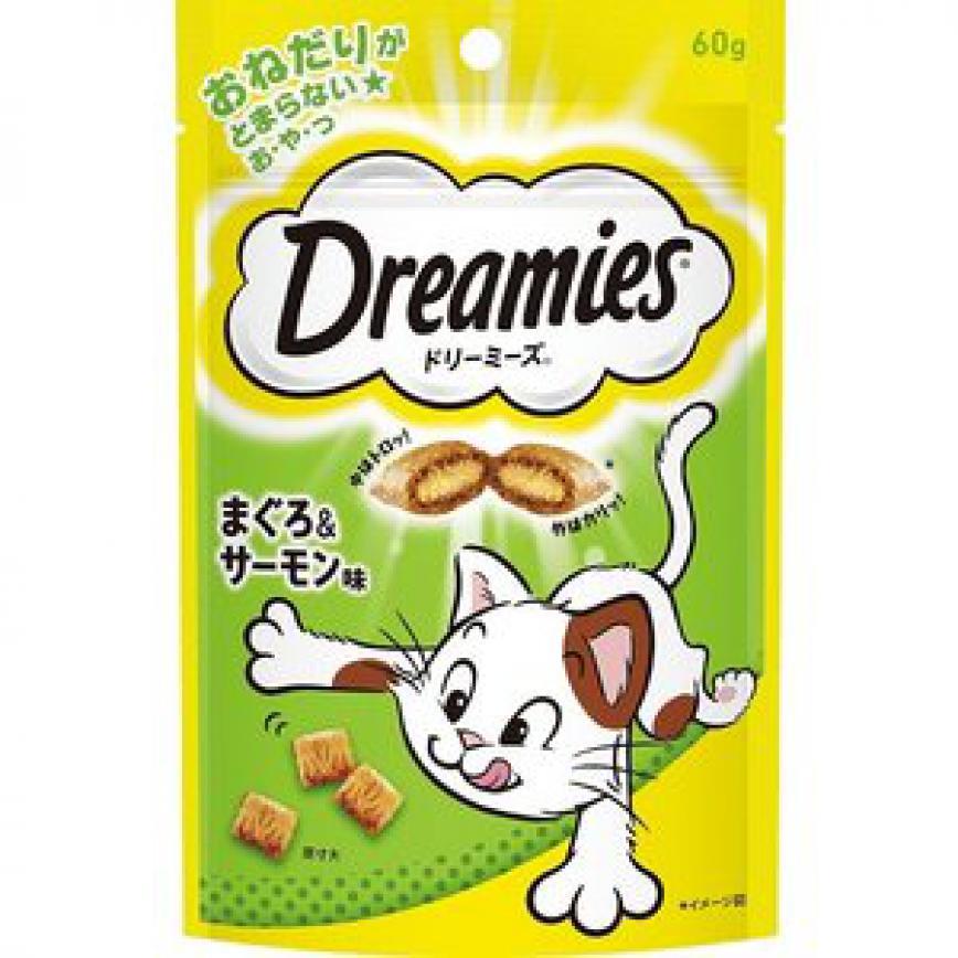日本Dreamies 護齒夾心酥 金槍魚及三文魚味 60g (青) (TBS)