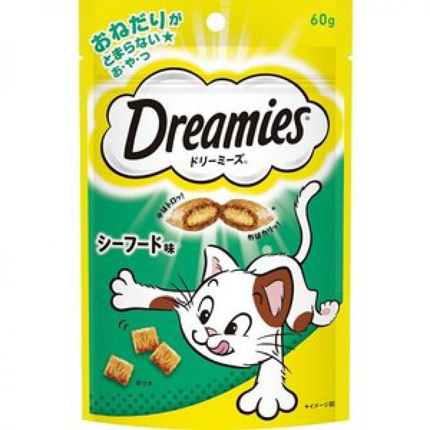 日本Dreamies 護齒夾心酥 Mix海鮮口味 60g (綠)