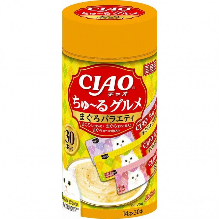 CIAO 肉泥 貓零食 金槍魚肉醬 14g 30本罐裝 (橙黃) (SC-287) 圖 1