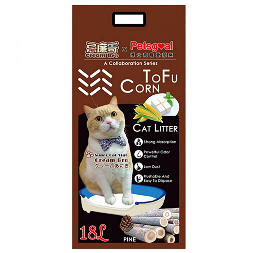 PETSGOAL X 忌廉哥 玉米 豆腐貓砂 松木 18L (橙) (CB202154)