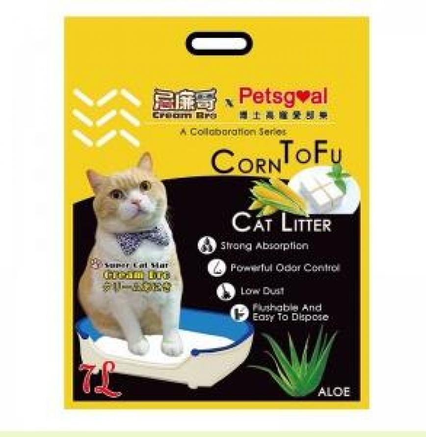 PETSGOAL X 忌廉哥 玉米 豆腐貓砂 蘆薈 7L (黃) (CB202116)