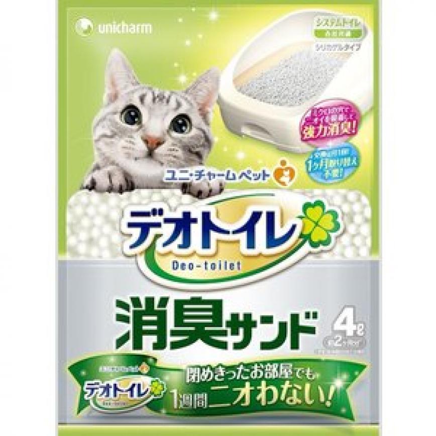 Unicharm 日本消臭大師消臭抗菌 矽膠貓砂 球砂 4L