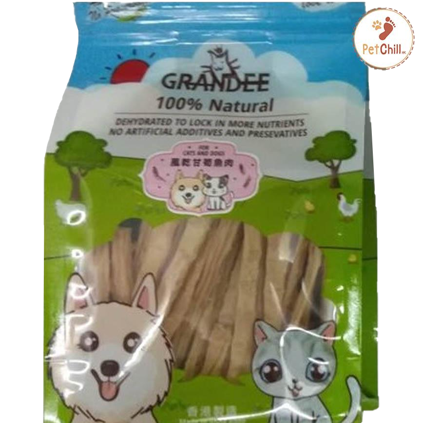 GRANDEE 香港製造 天然風乾小食 甘筍魚肉 50g (貓犬用) (GD/12-50)