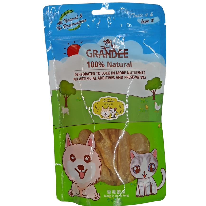 GRANDEE 香港製造 天然風乾小食 風乾花膠 50g (貓犬用) (GD/30)