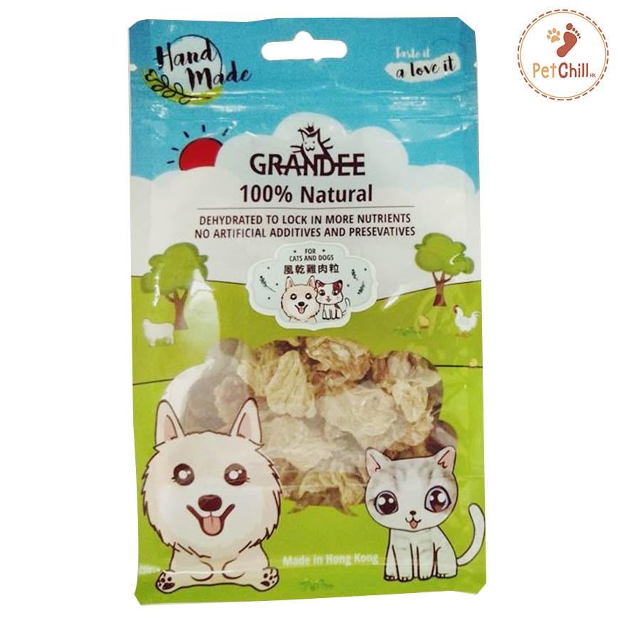 GRANDEE 香港製造 天然風乾小食 純雞肉粒 50g (貓犬用) (GD/02-40)