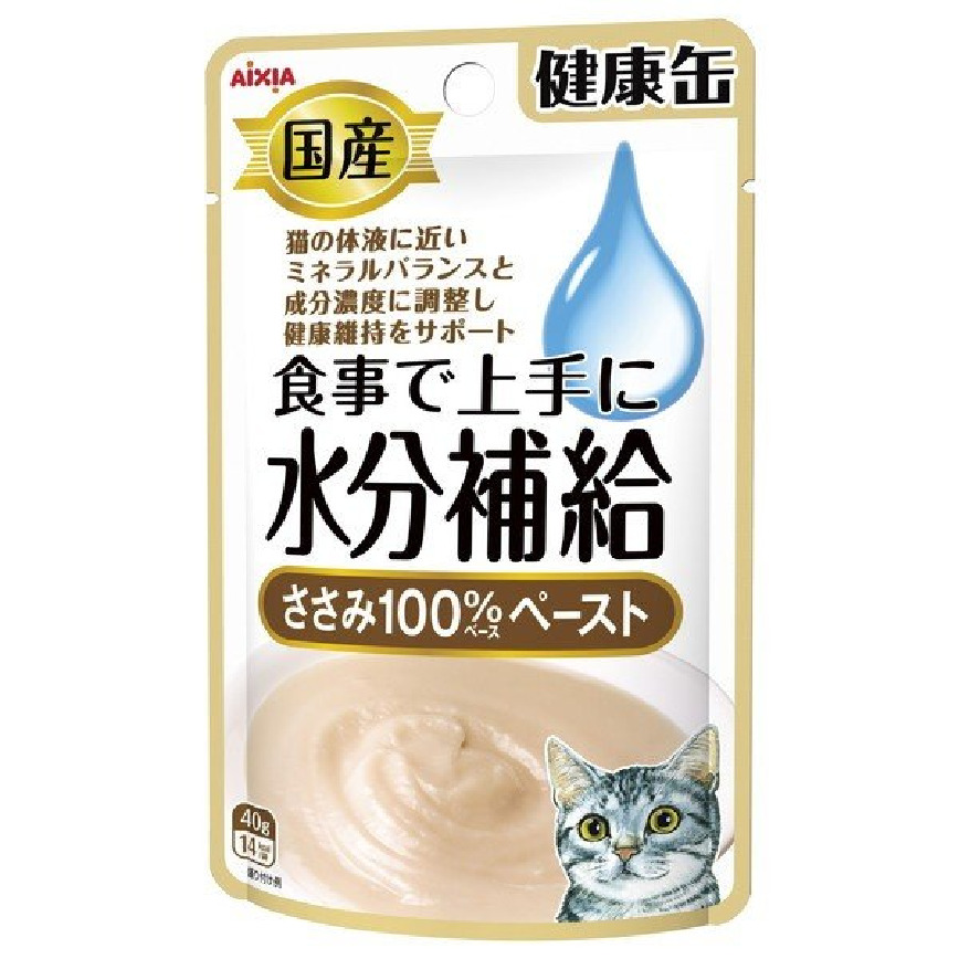 日本AIXIA 愛喜雅 健康缶水分補給濕糧包 雞肉味 40g (粉啡) 圖 1