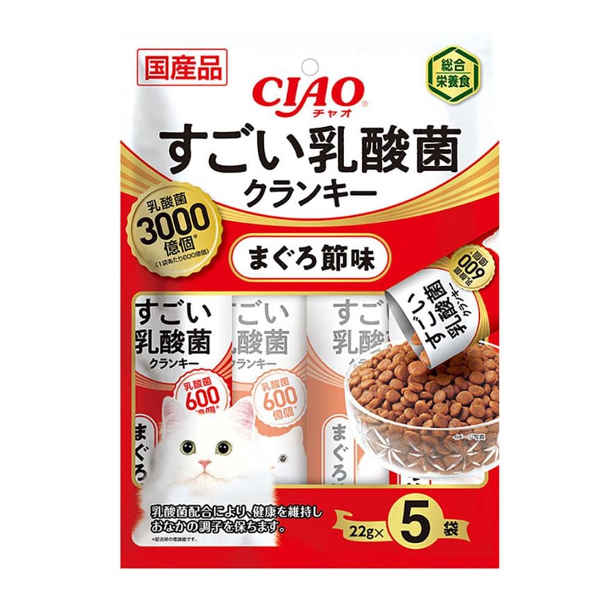 CIAO 貓糧 日本3000億個乳酸菌系列 金槍魚味 22g 5袋入 (紅) (P-231) 圖 1