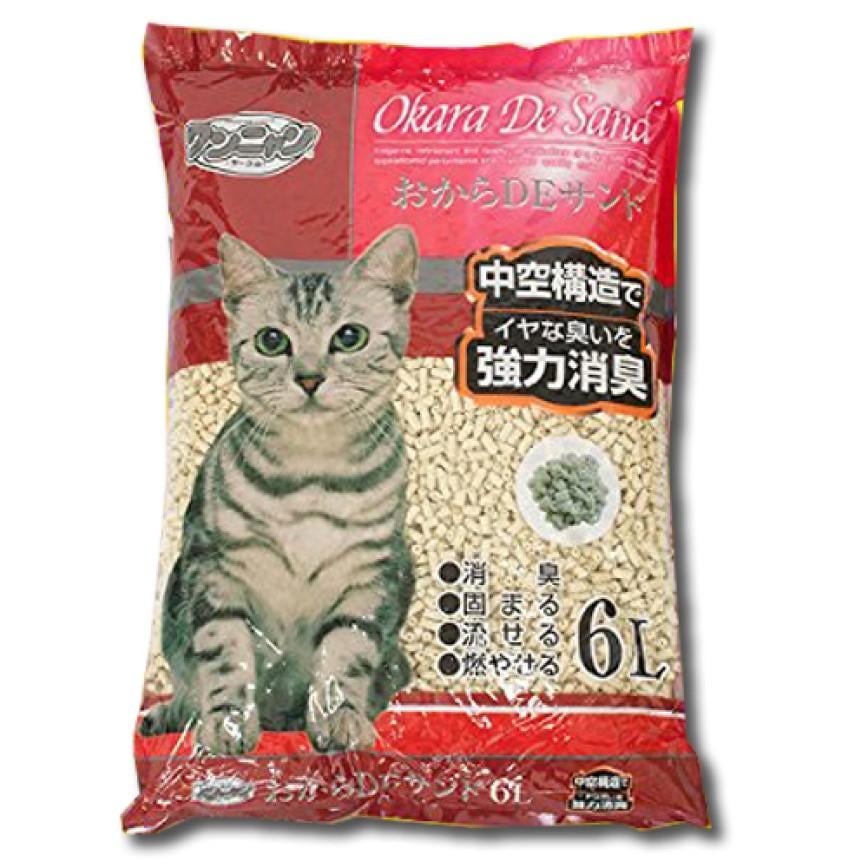 日本ワンニャン Okara De Sand中空強力消臭 豆腐貓砂 6L (紅) 圖 1