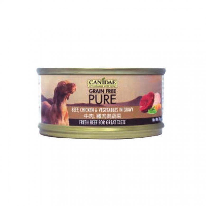 CANIDAE 咖比 PURE 狗罐頭 牛肉雞肉及蔬菜 Beef, Chicken & Vegetables in Gravy 156g (6222) (停售)