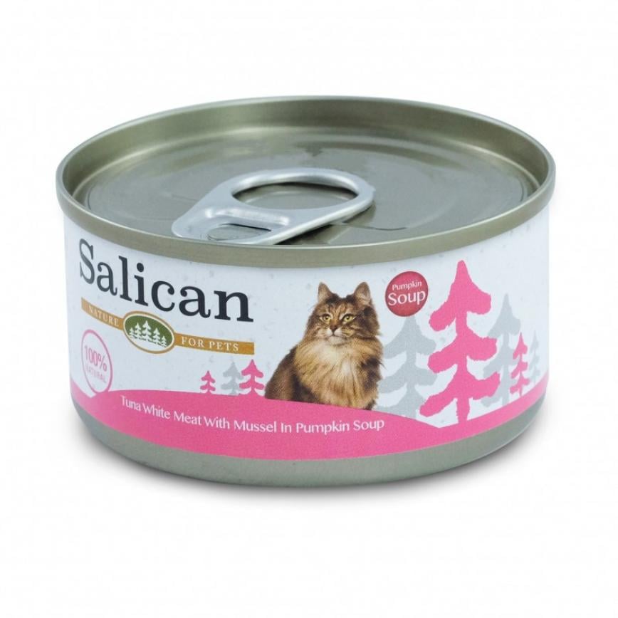 Salican 白肉吞拿魚青口南瓜湯貓罐 85g