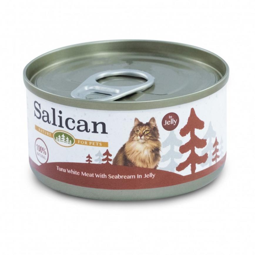 Salican 貓 白肉吞拿魚鯛魚啫喱 85g