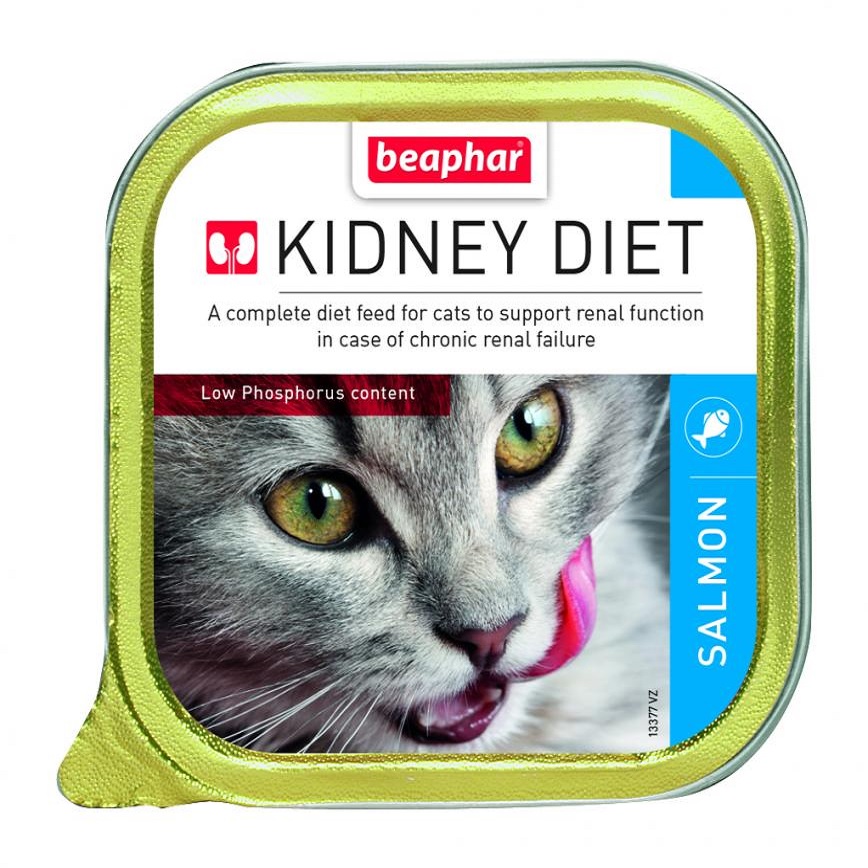 BEAPHAR KIDNEY DIET 貓罐頭 腎臟保健配方 三文魚 100g (藍色) (13377) 圖 1