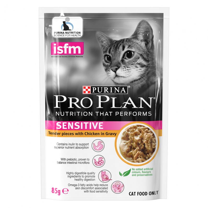 PURINA PROPLAN 冠能 貓濕糧 成貓敏感配方 醬汁雞肉 85g (12463201)
