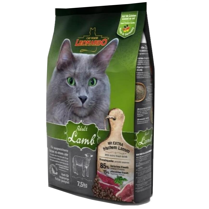 Leonardo 貓糧 天然成貓糧 羊肉配方 7.5KG (綠色) (LN/LR7.5)