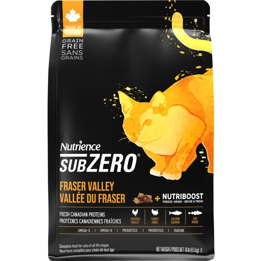 Nutrience SUBZERO 無穀物貓糧 全貓配方 凍乾脫水鮮雞肉配火雞及海魚 10lbs 4.5kg (C2906) (新舊包裝隨機發貨)