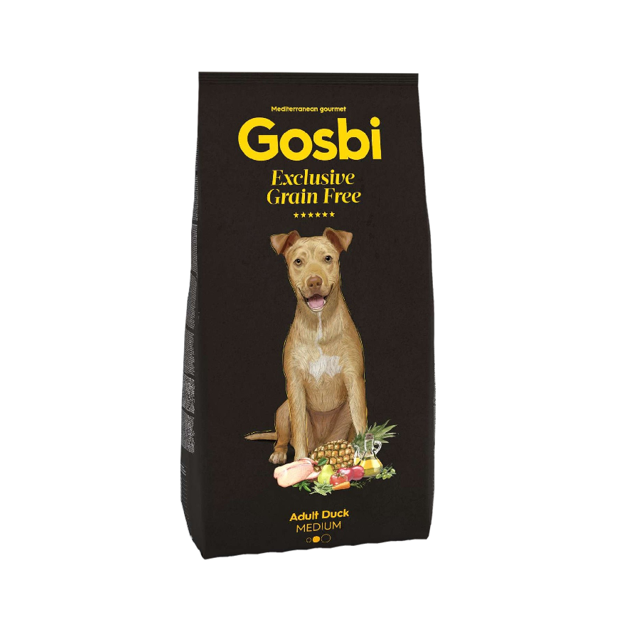 Gosbi Exclusive Grain Free 無穀物狗糧 頂級低敏系列 中型成犬配方 鴨肉 12kg (GMED12K) 圖 1