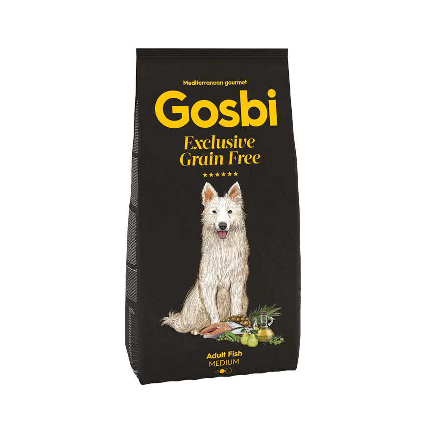 Gosbi Exclusive Grain Free 無穀物狗糧 頂級低敏系列 中型成犬配方 魚肉 3kg (GMEF3K)