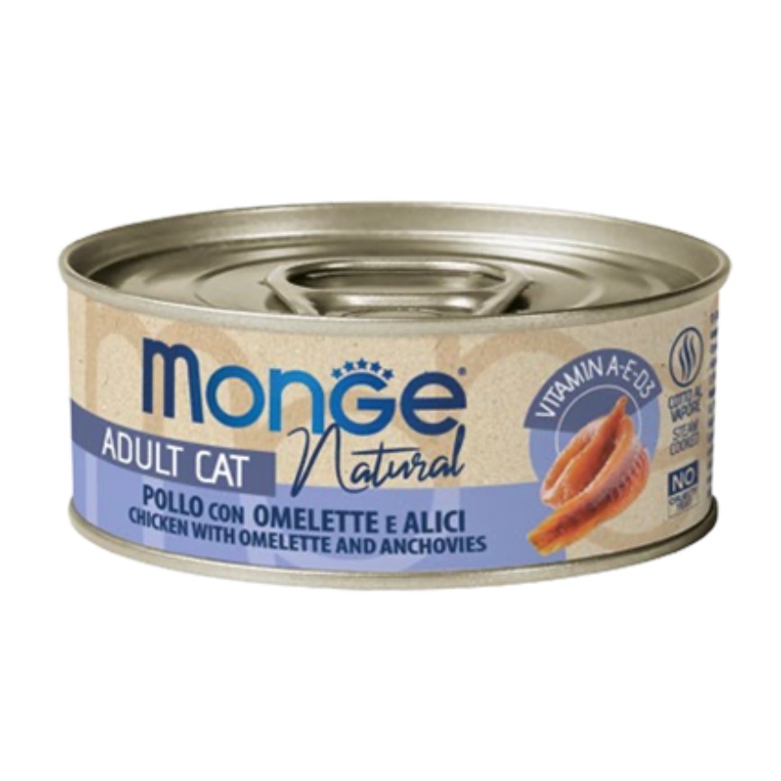 Monge 貓罐頭 主食系列 雞肉鳀魚奄列 80g (MO7306) (新舊包裝隨機發貨) 圖 1