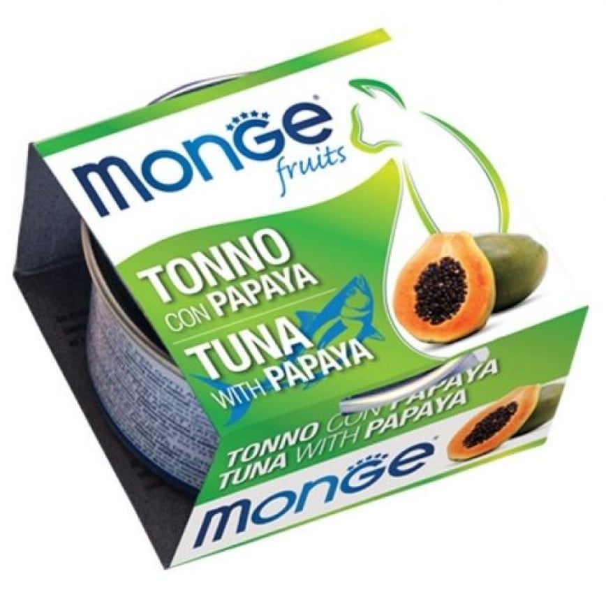 Monge 貓罐頭 清新鮮果系列 成貓配方 吞拿魚木瓜 80g (MO3260) (新舊包裝隨機發貨) 圖 2