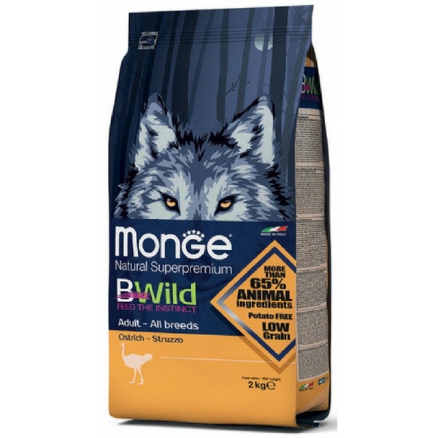 Monge Bwild 狗糧 野生肉類蛋白質成犬配方 鴕鳥肉 2kg (MO1822) (停售)
