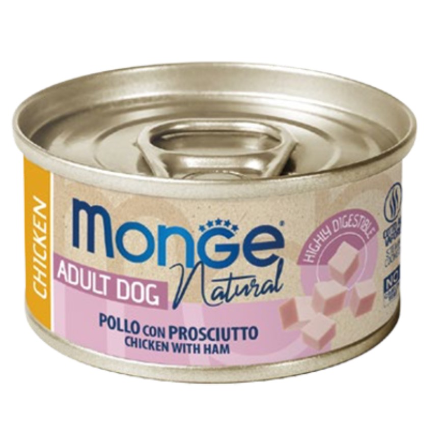 Monge 雞肉火腿狗罐 95g