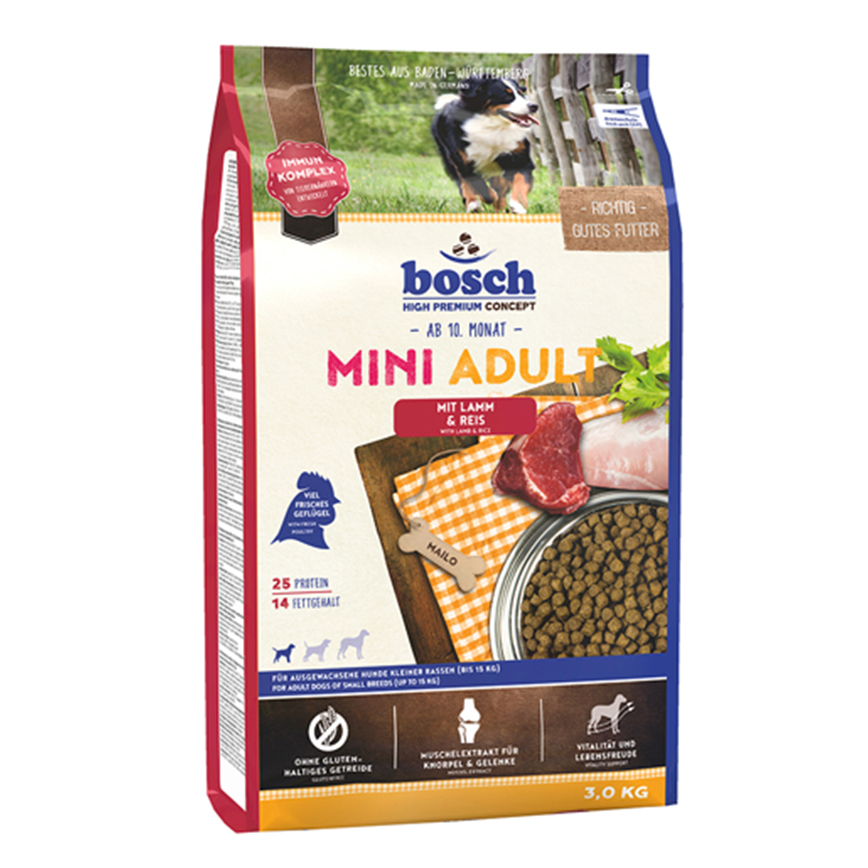 Bosch 狗糧 成犬糧 細種成犬配方 羊肉飯 3kg (BO-5205003)